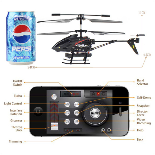 Wltoys S215 3.5 Channel iPhone/Android Control RC Helicopter with Gyro