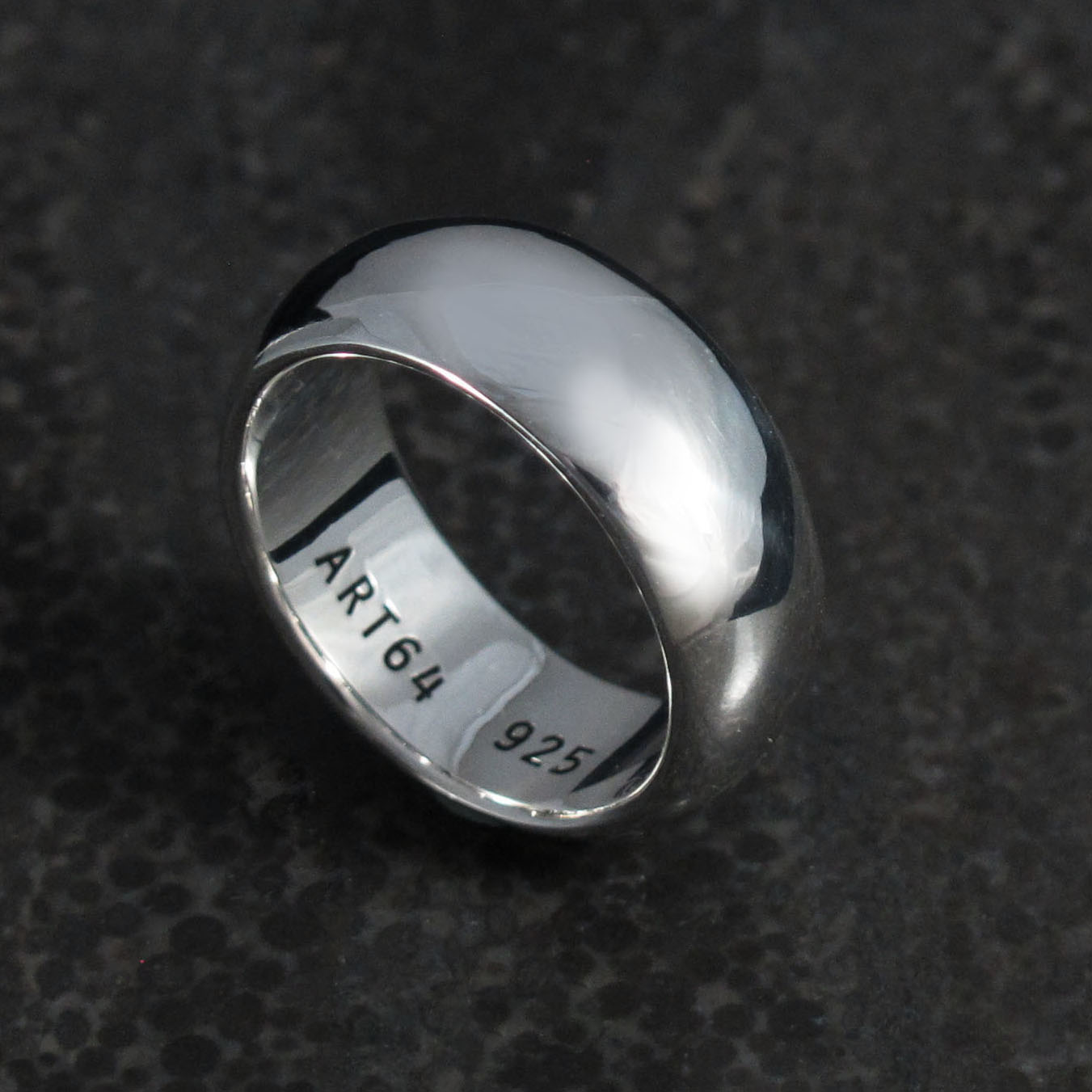 手工厚版素戒 曲面8mm 925純銀戒指