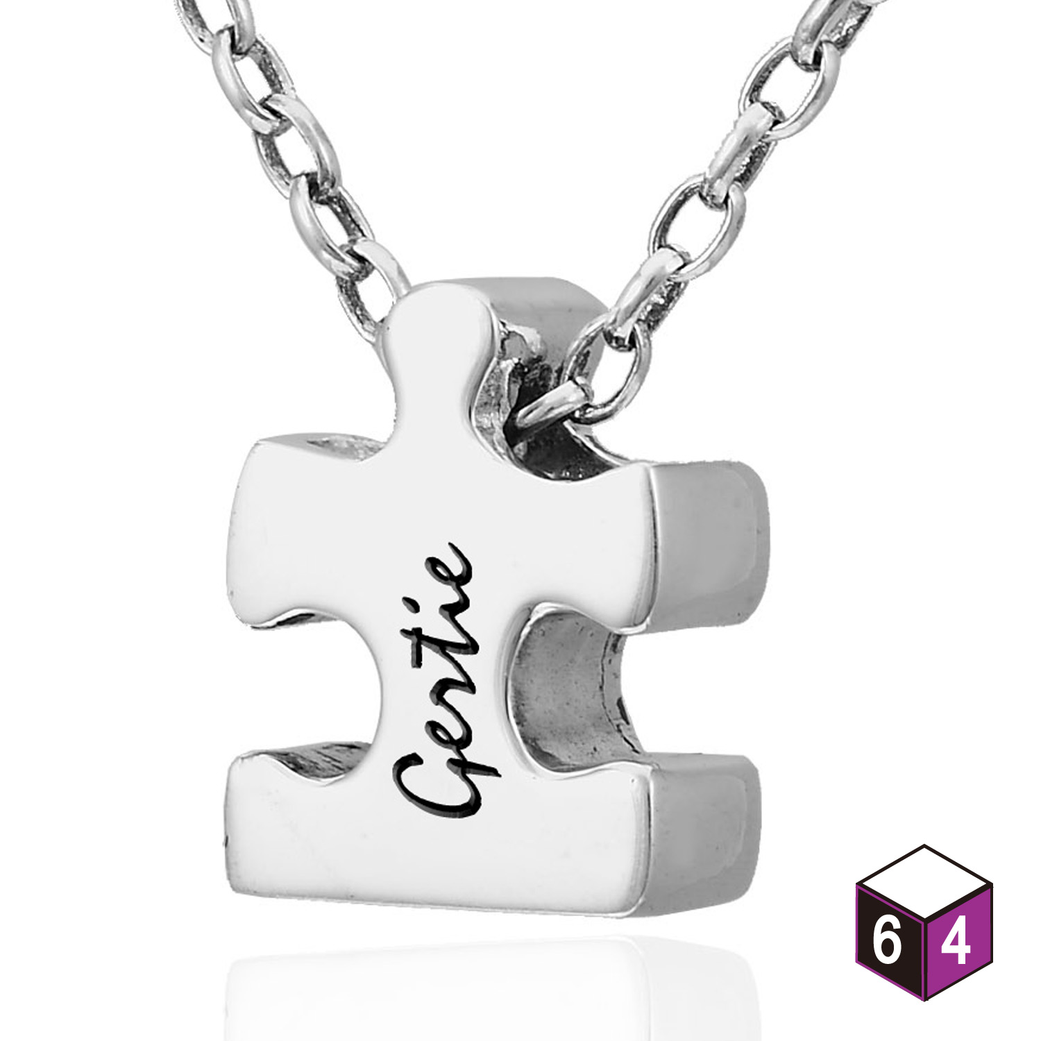 訂製姓名項鍊 拼圖 純銀項鍊 可愛字牌 A