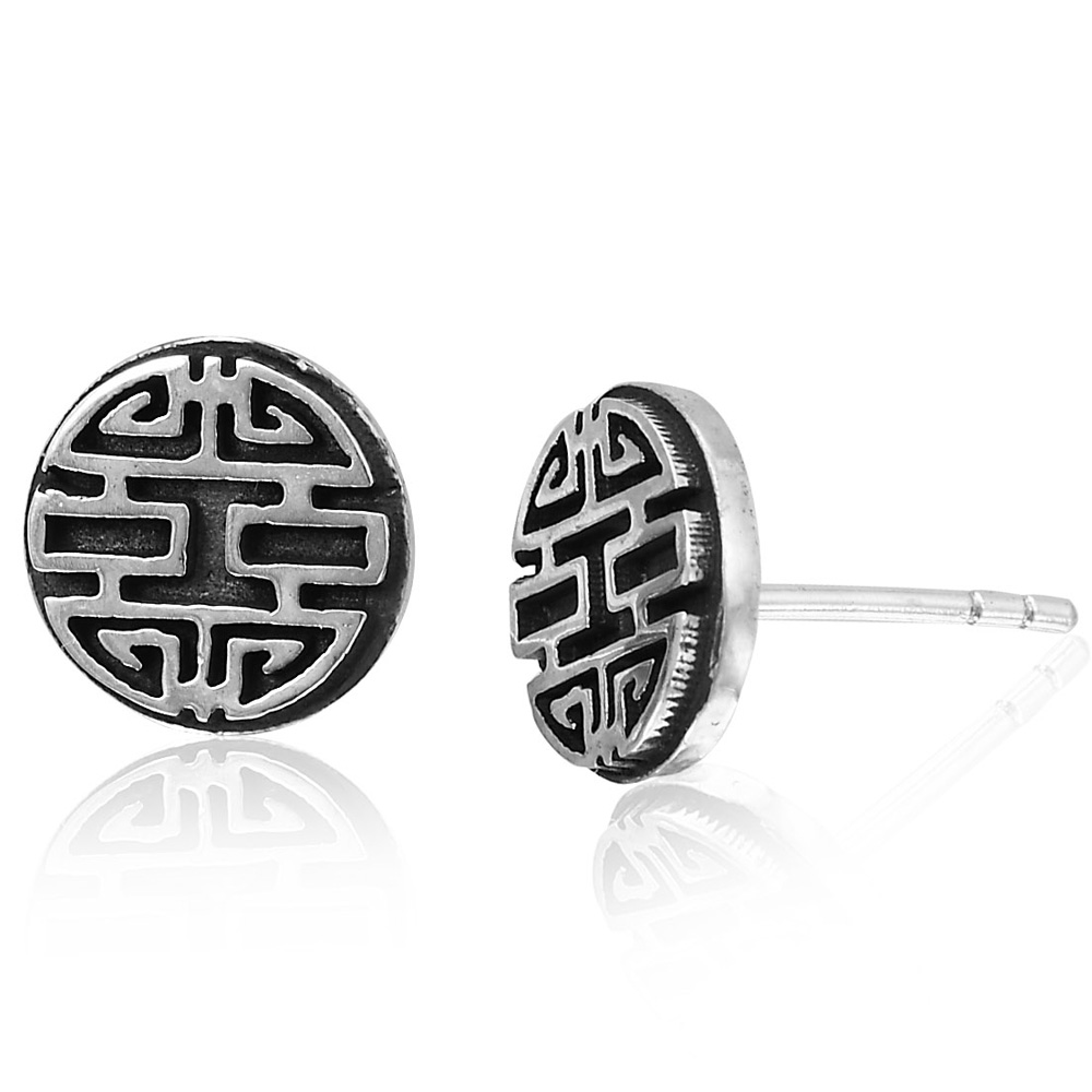 64DESIGN-囍字 純銀耳環