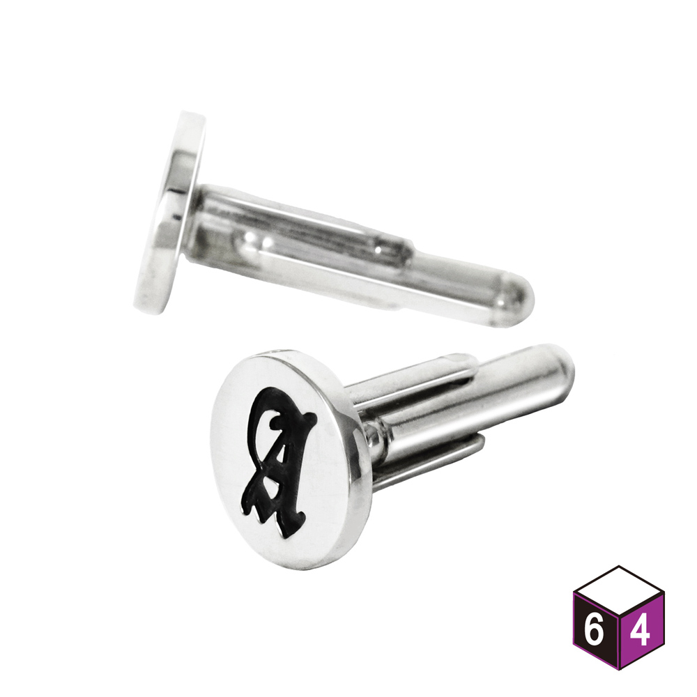 64DESIGN訂製 姓名袖扣 陰刻款 925純銀袖扣  客製化訂製