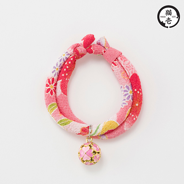 貓壹 手工和風項圈 縐綢四葉草
