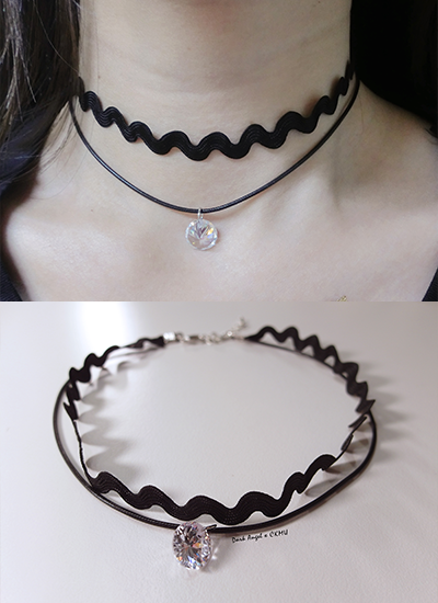 波浪式圓形水鑽脖圍