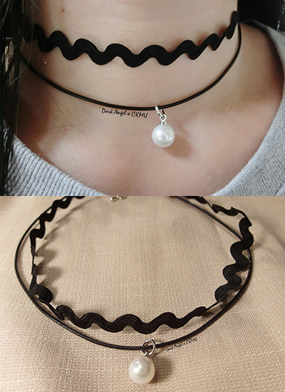 波浪式白珍珠脖圍