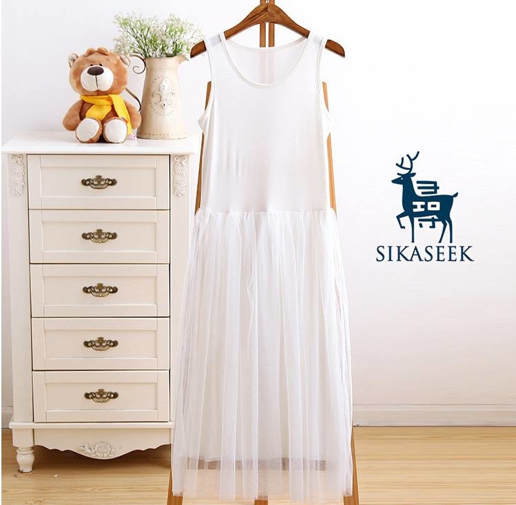 多色網紗裙 ( 白色 )