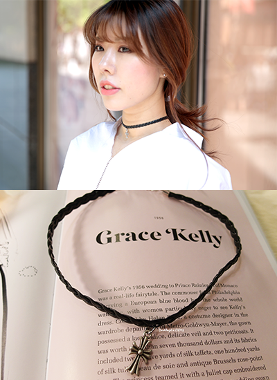 [現貨] 辮繩式十字架脖圍