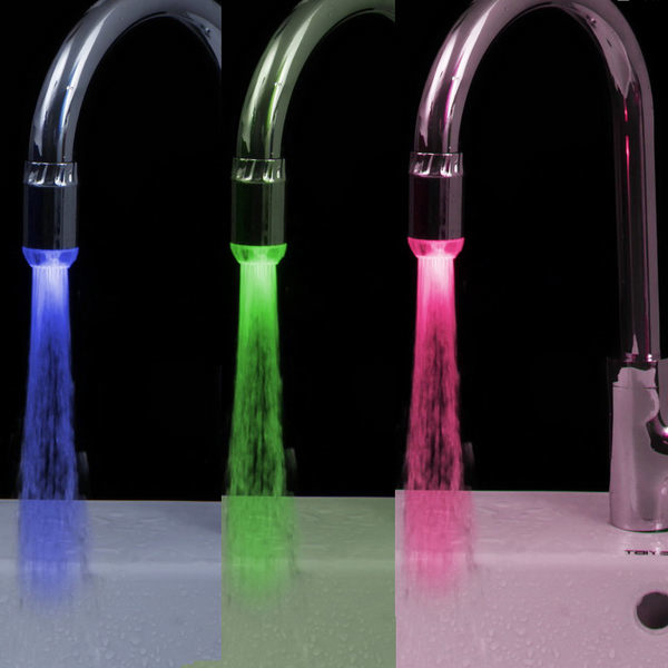 溫控變色 / 7彩顏色 LED 水龍頭燈 LD8001-A2 ...水流發電環保 免電池 每個只需50元1個