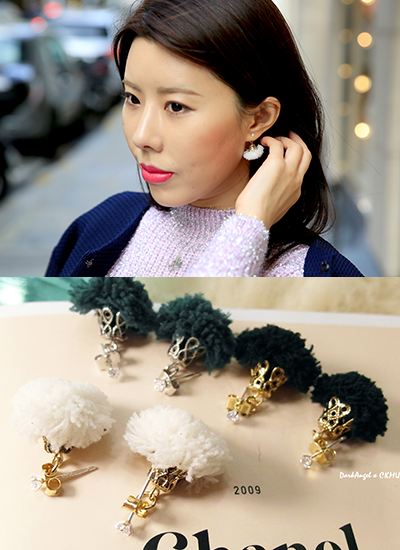 [現貨] 皇室流蘇珍珠球耳環