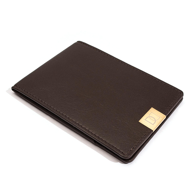 Dun Wallets | 超極薄皮夾 咖啡/金
