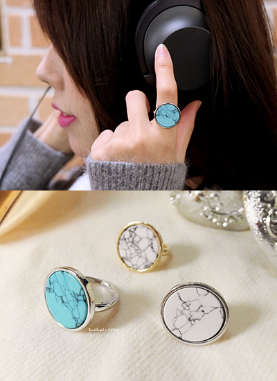 [現貨] 個性大理石紋面戒 [ 3色 ]
