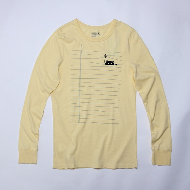 惡魔捉迷藏 長袖 蜜桃棉 男T 鵝黃