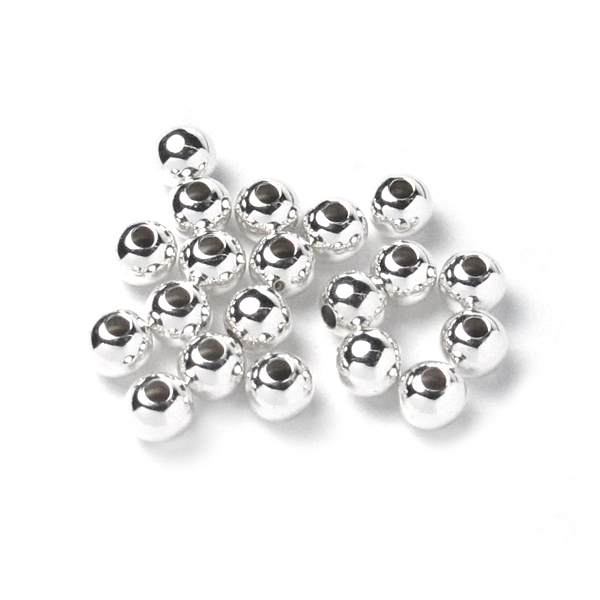 3mm有孔銀珠-20入