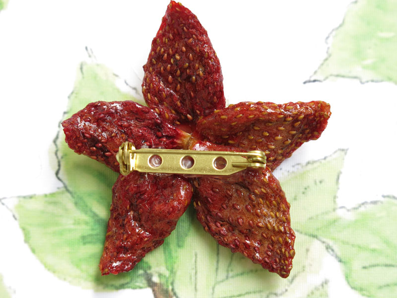 草莓果物-草莓乾胸針-星狀款