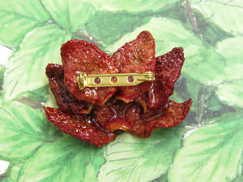 草莓果物-草莓乾胸針-花形款