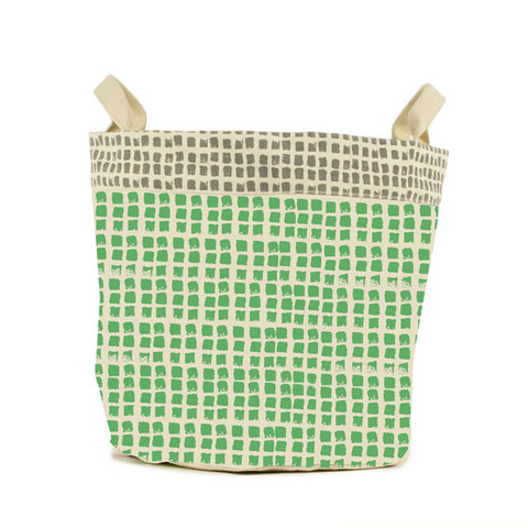 小收納兩用袋【小點點青草綠】-加拿大Fluf有機棉