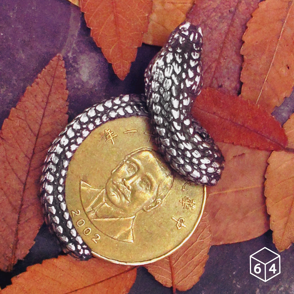 叢林風 錢夾 蟒蛇銀元 錢夾 銀墬(不含鍊)-64DESIGN