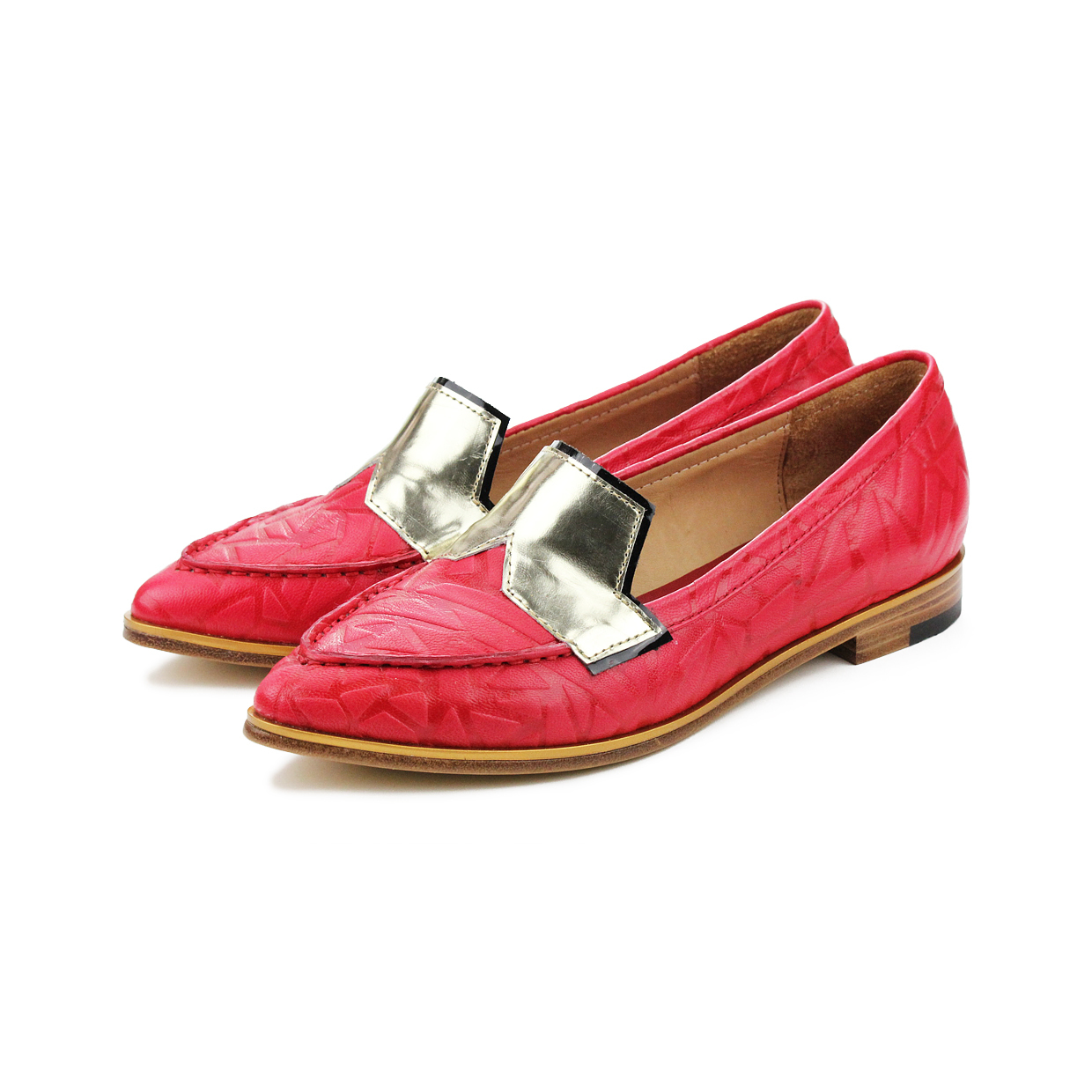 Je Suis Moi W1049 Red Leather Loafers