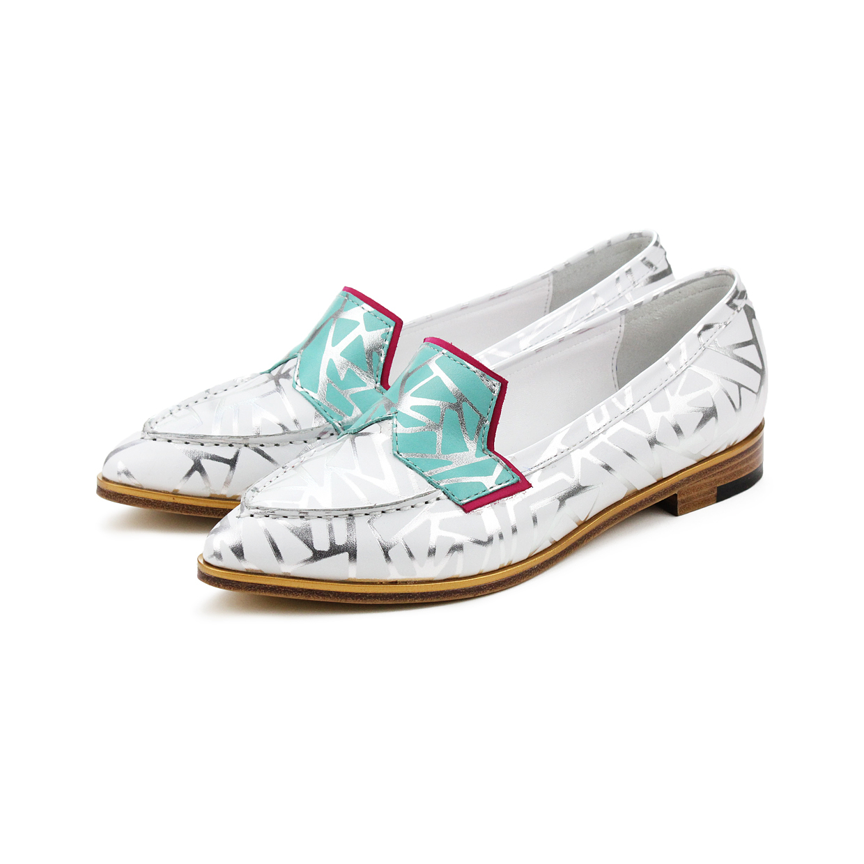 Je Suis Moi W1049 White Leather Loafers