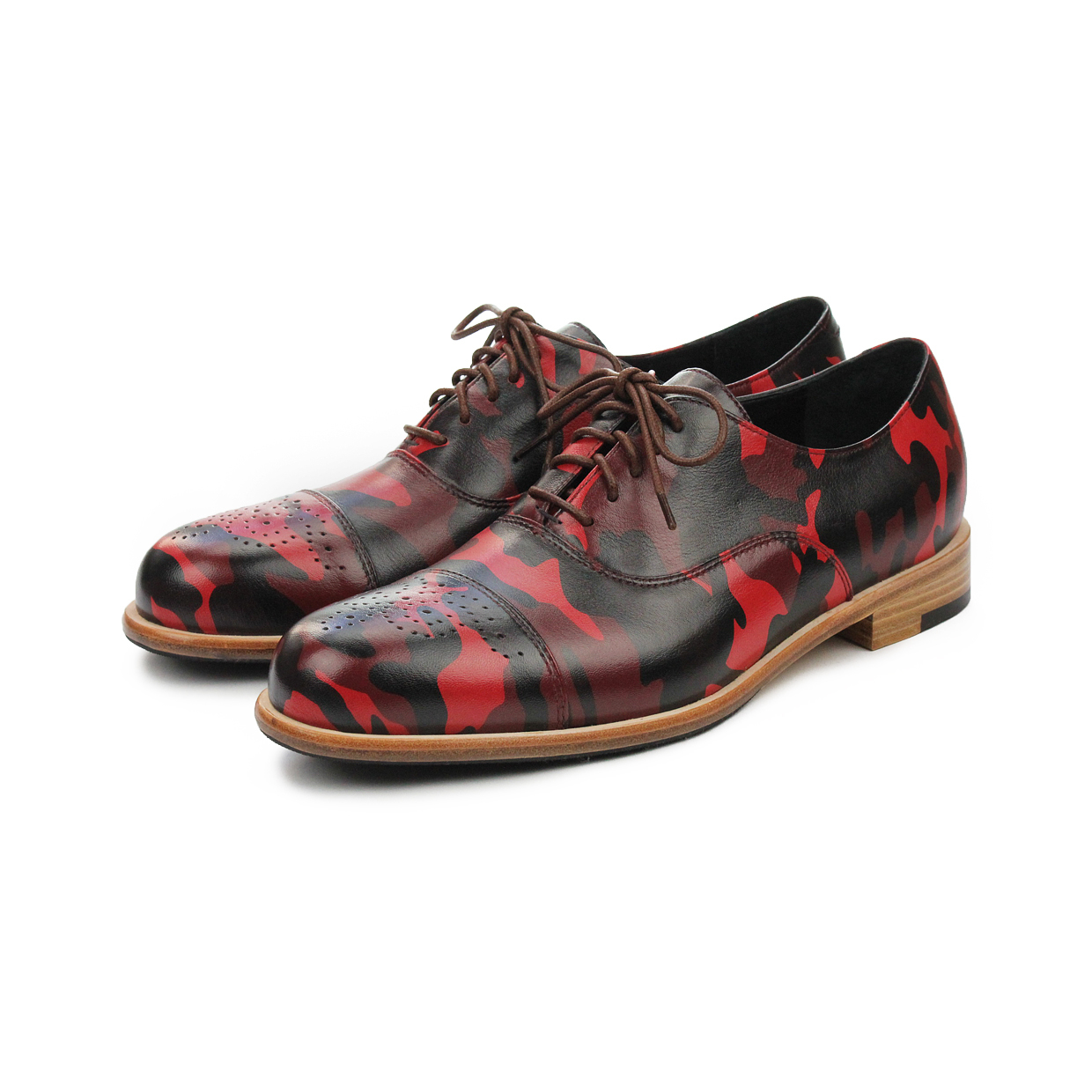 Oxford shoes Spurge Laurel M1124 Camo Burgundy