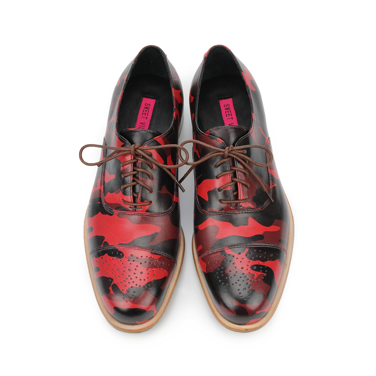 Oxford shoes Spurge Laurel M1124 Camo Burgundy