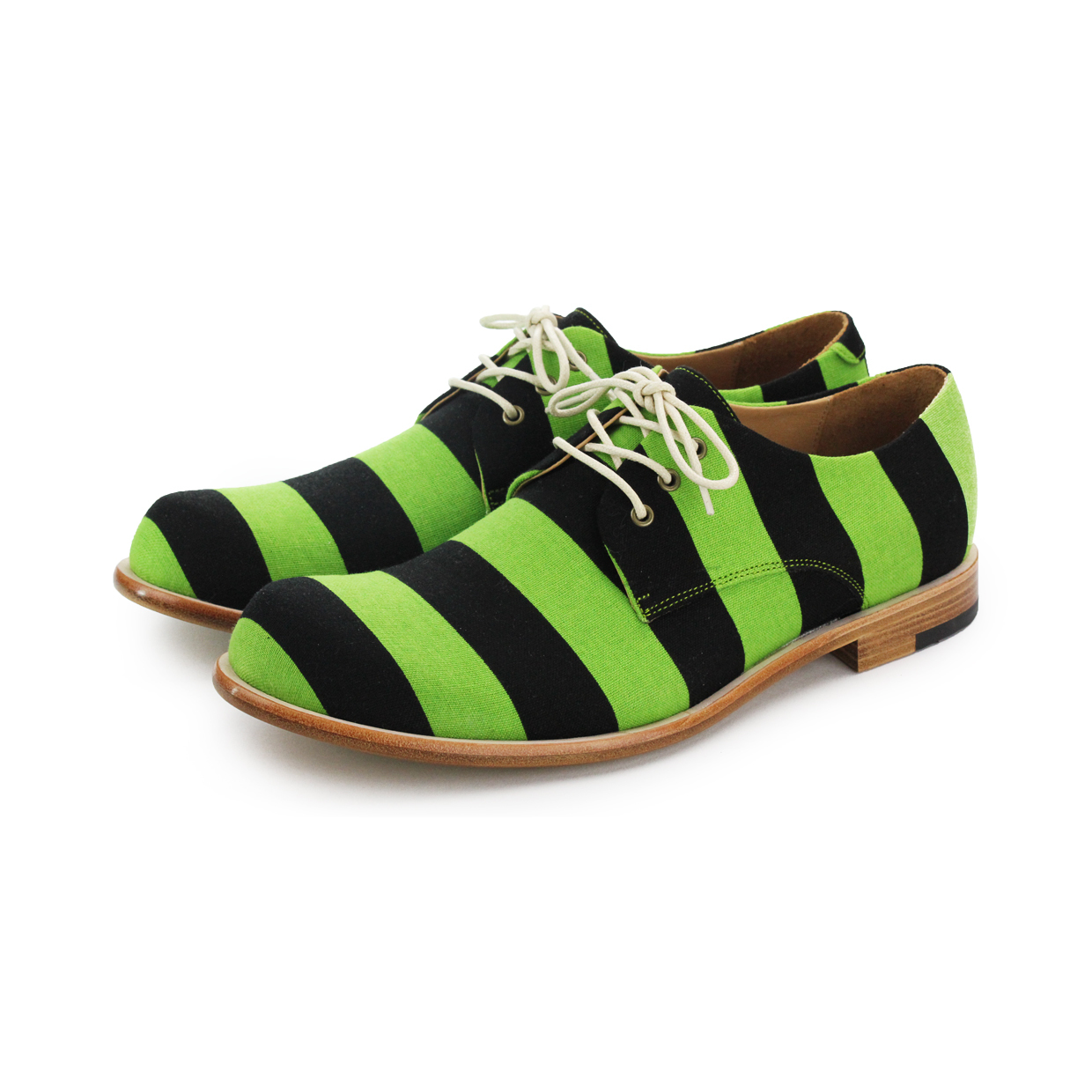 Tweedledum M1126A Green Stripe Derby Shoes