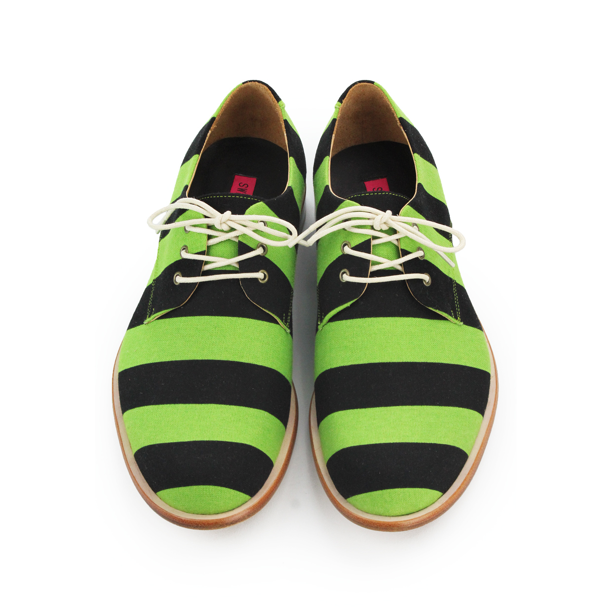 Tweedledum M1126A Green Stripe Derby Shoes