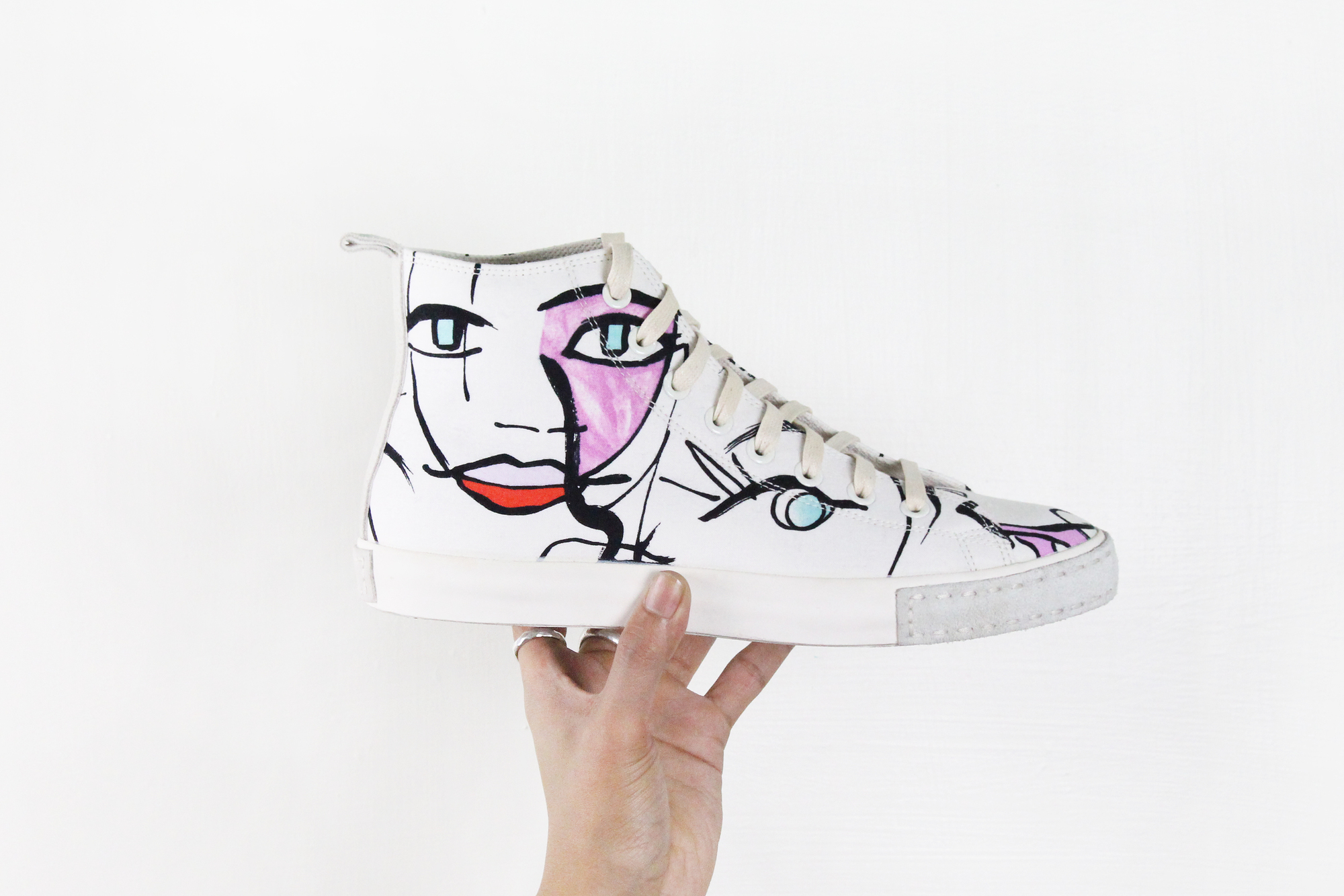 Joker M1155 White Graffiti Sneakers