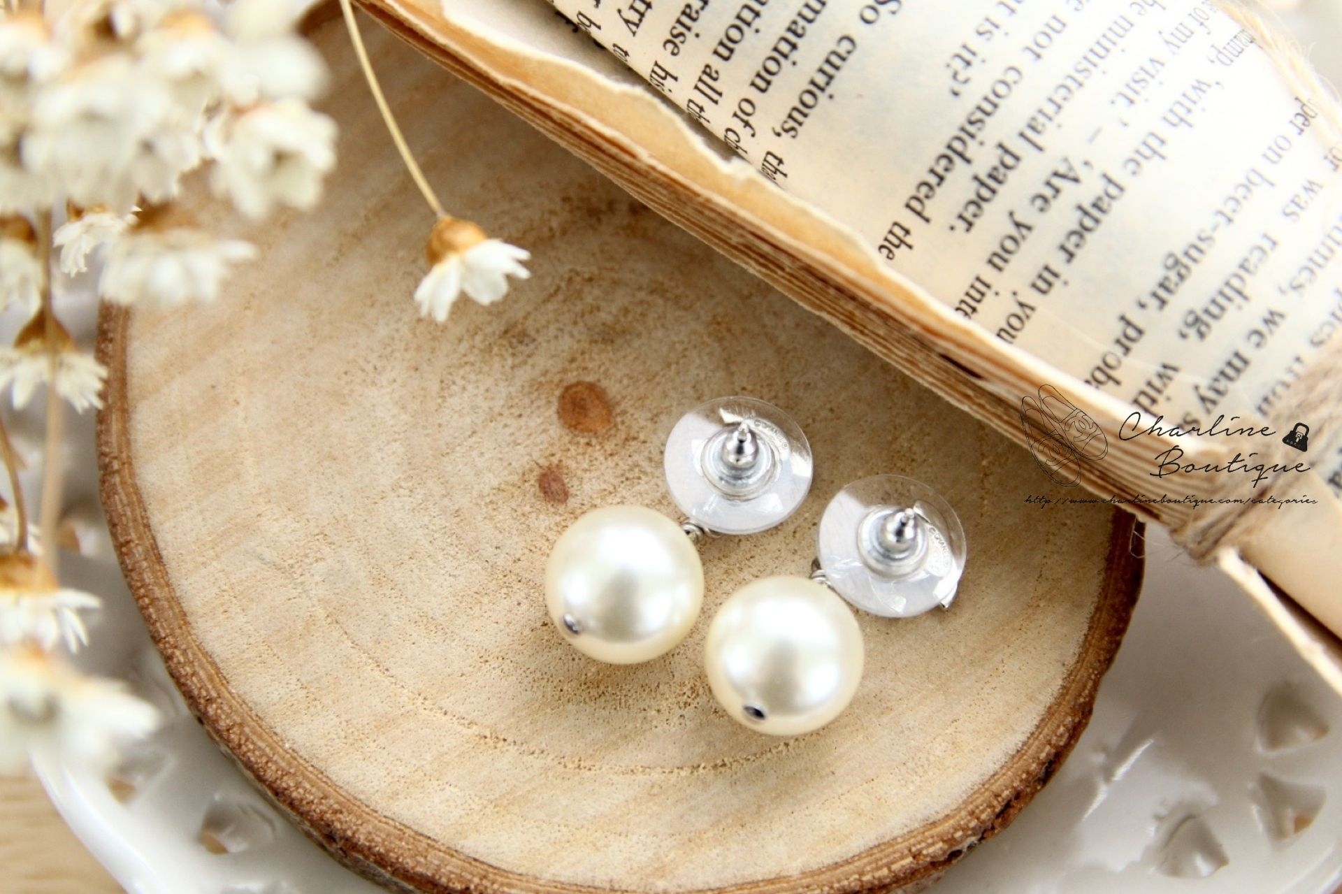 Chanel Earrings 銀色小CC水鑽垂墜珍珠耳環-Charline Boutique 精品代購