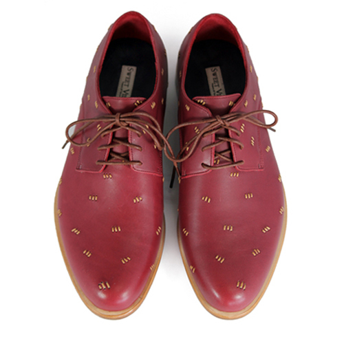 Derby shoes Snowdrop M1091 Stitching Burgundy