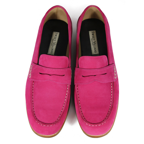 Rose Angel M1108 Fuxia Penny Leather Loafers
