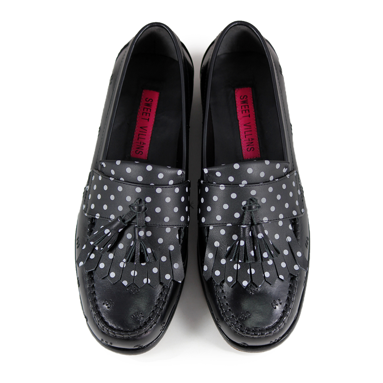 Agave M1109 Black PolkDot Leather Loafers