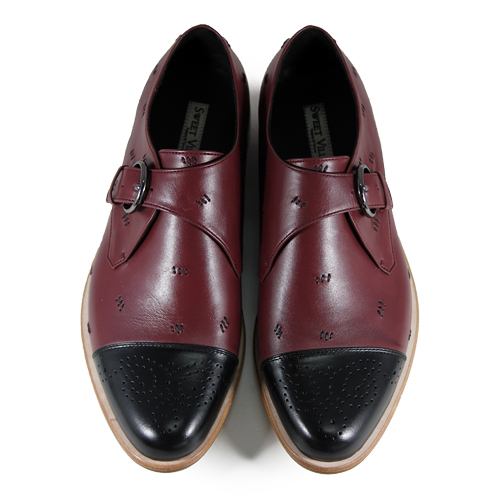Monk Strap JAZZ M1120 Stitching Black Burgundy