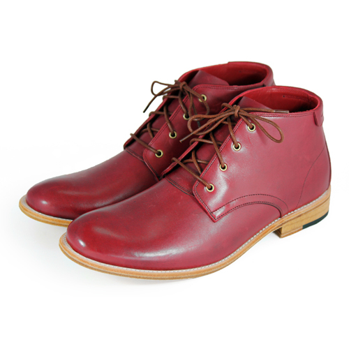Sweet Violet M1123 Burgundy Leather Derby Boots