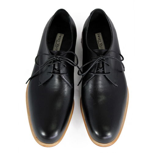 Larch M1125 Black Leather Derby Shoes
