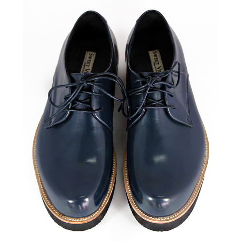 Hazel M1126 Midnight Blue Leather Sneakers