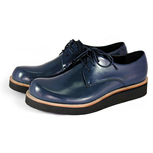 Hazel M1126 Midnight Blue Leather Sneakers