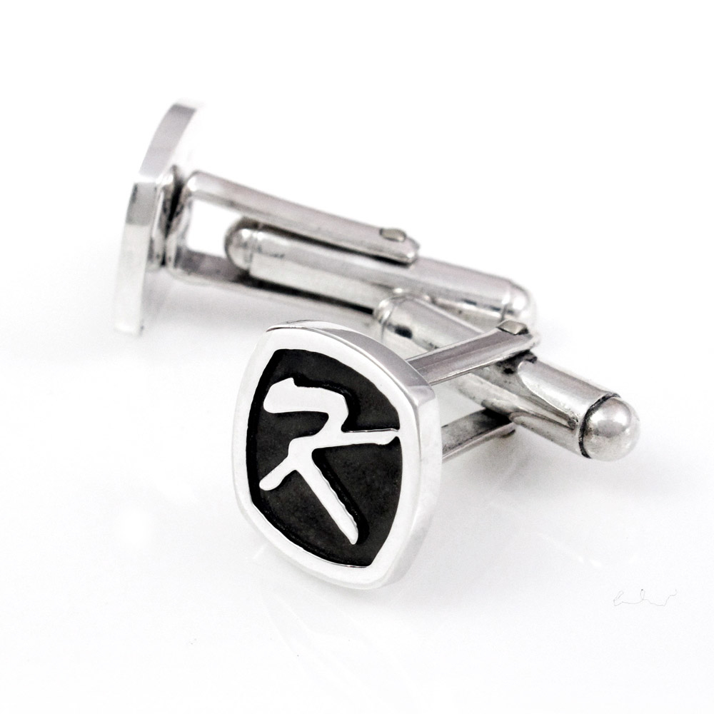 袖扣訂製 純銀袖扣姓名-方形陽刻款-64DESIGN銀飾訂製