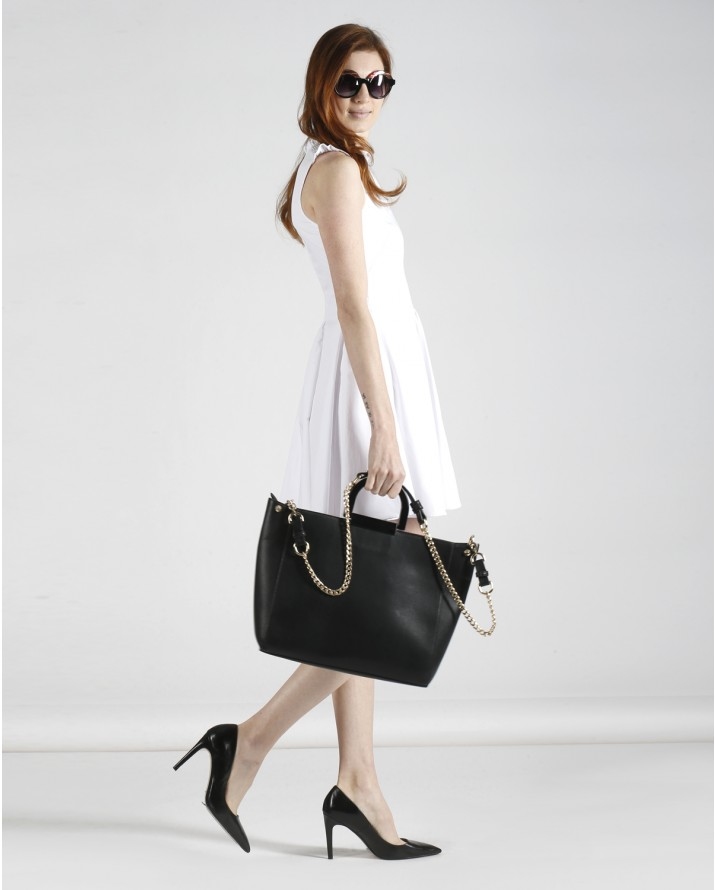 【Silvian Heach】微高領襯衫布料無袖洋裝