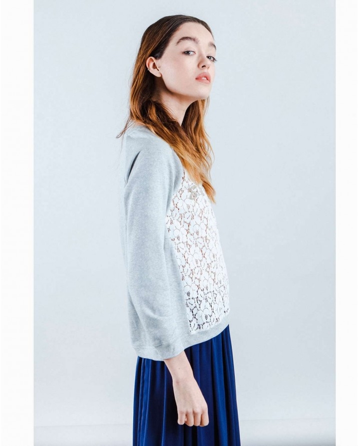 【Silvian Heach】蕾絲棒球上衣