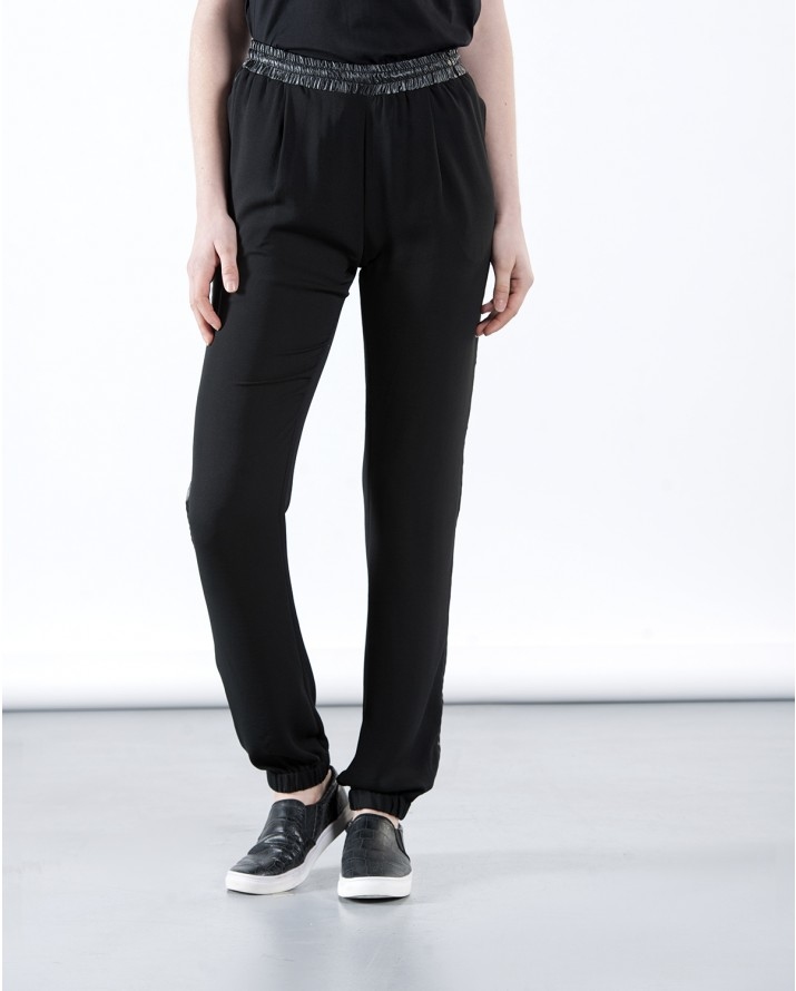 【SH】異材質鬆緊帶褲頭腳休閒褲