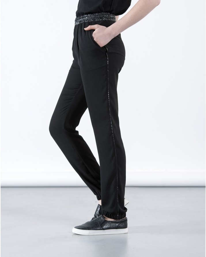 【SH】異材質鬆緊帶褲頭腳休閒褲