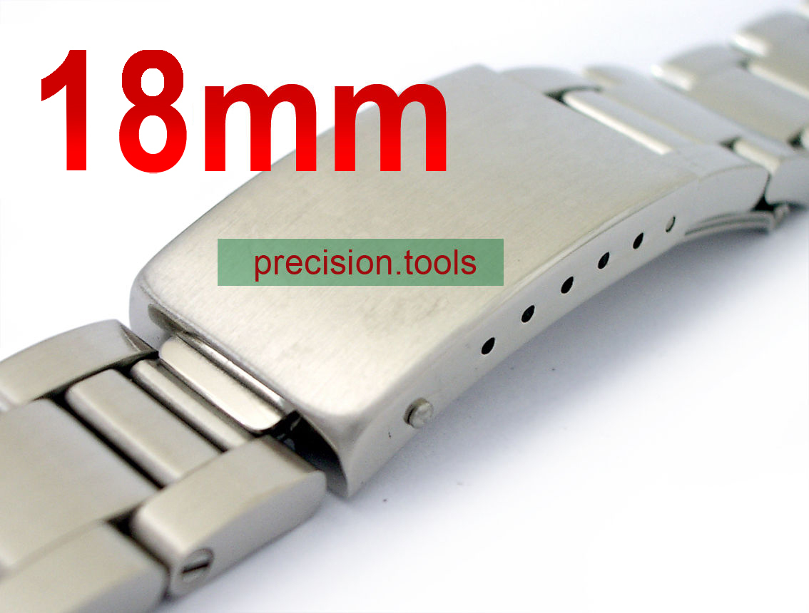 18mm solid stainless steel watch bracelet