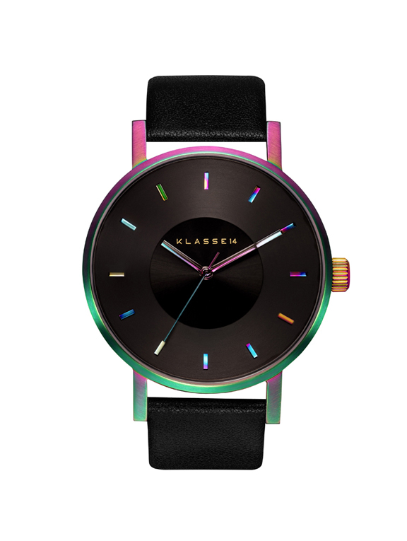 Volare Rainbow / Black Leather Strap