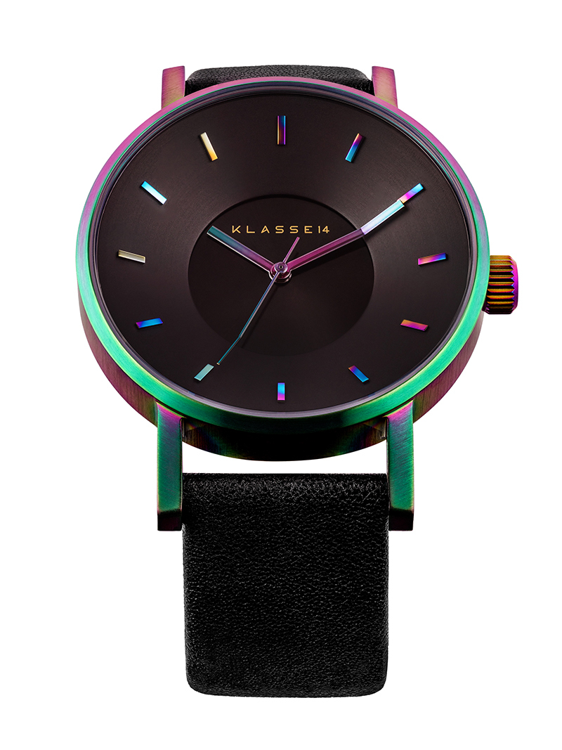 Volare Rainbow / Black Leather Strap