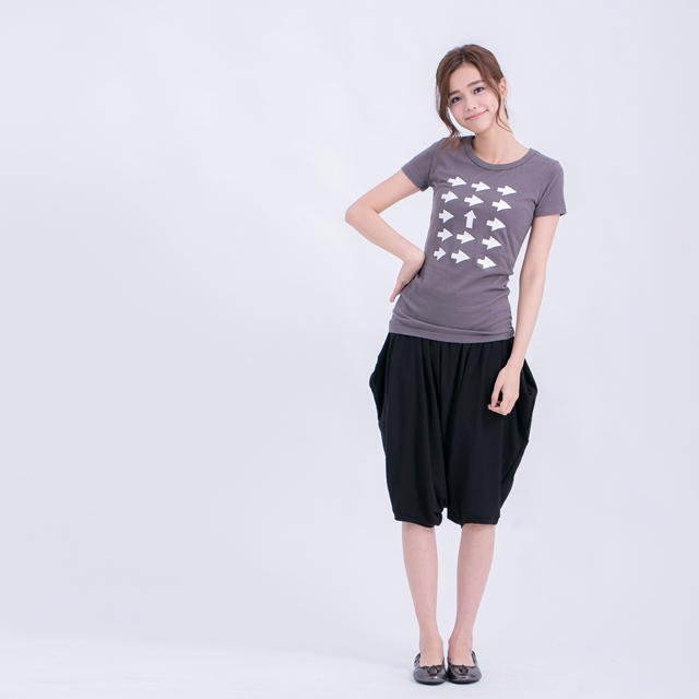 up to you 短袖 蜜桃棉 女T 深灰