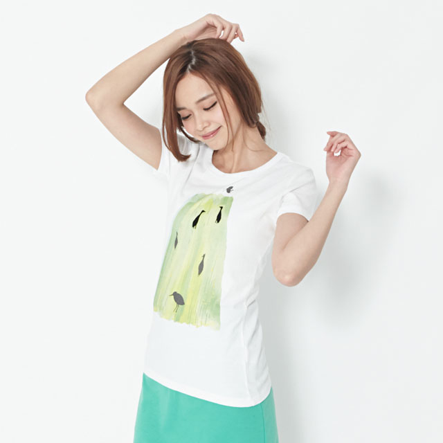 白鷺鷥 短袖 蜜桃棉 女T 純白