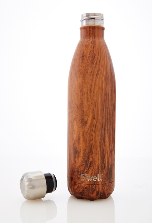 S'well Wood-Teakwood-25oz-美國時尚不鏽鋼保冷.保溫瓶(750ml)