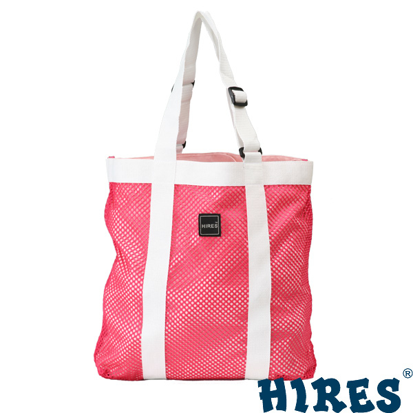 【HIRES】輕便兩用購物袋-粉紅