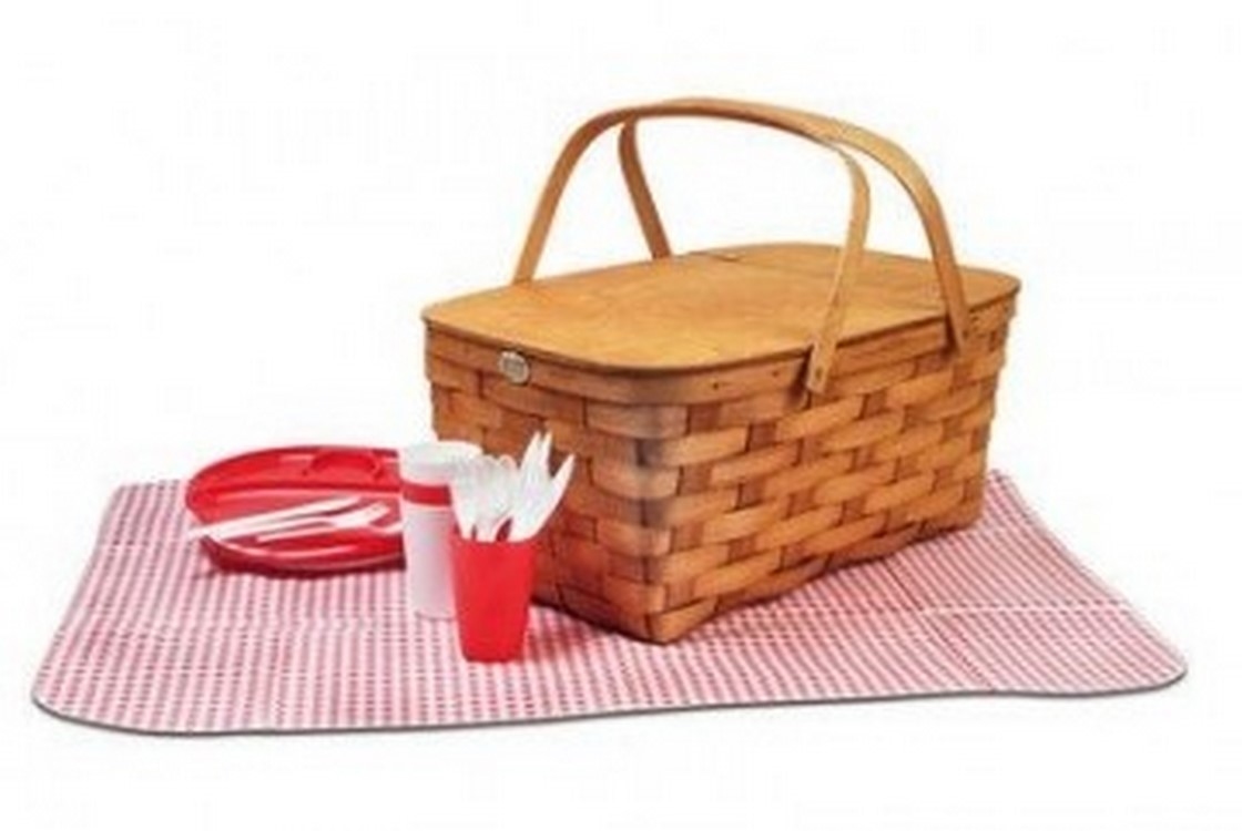 Oversized picnic basket with hinged-家庭款3/4側掀蓋手工製野餐籃&nbsp;-4-6人份