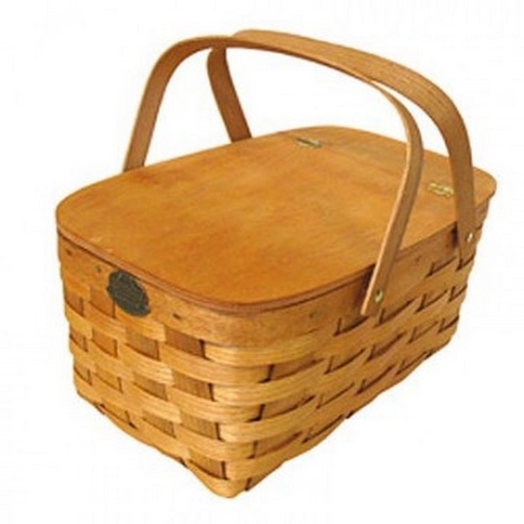 Oversized picnic basket with hinged-家庭款3/4側掀蓋手工製野餐籃&nbsp;-4-6人份